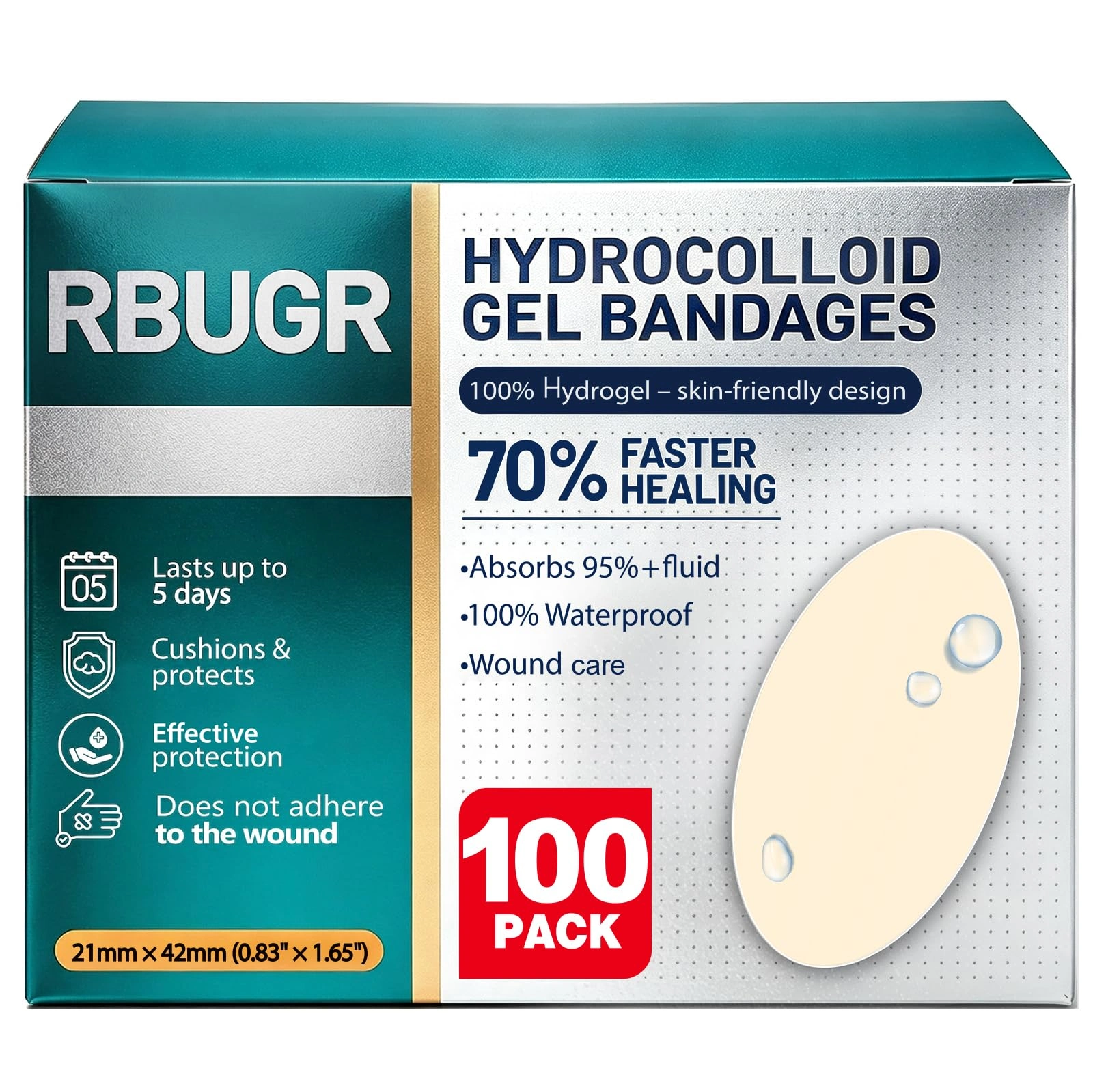 Hydrocolloid Gel Bandages · 100 Pack
