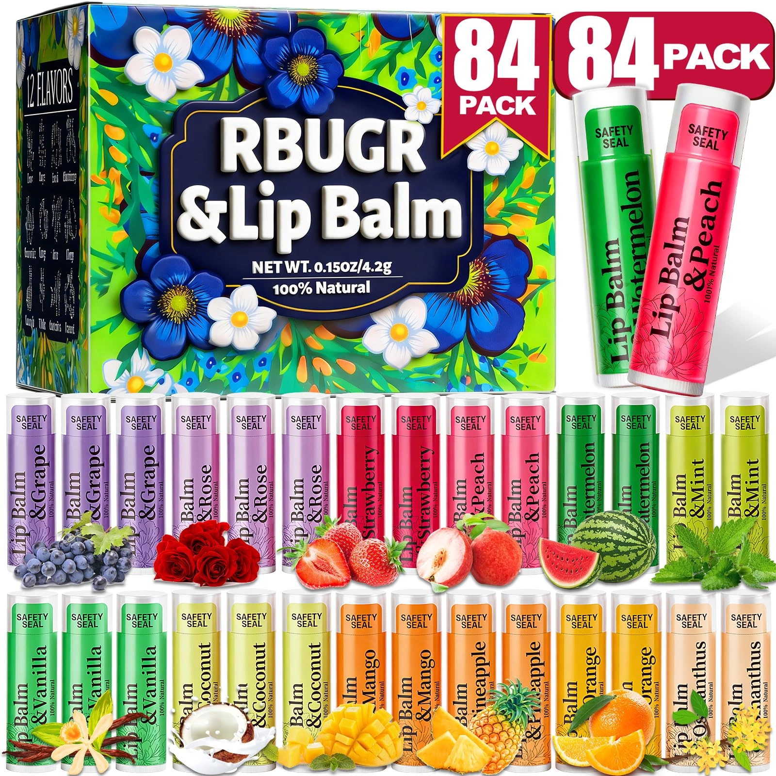 12-Flavor Lip Balm · 84 Pack