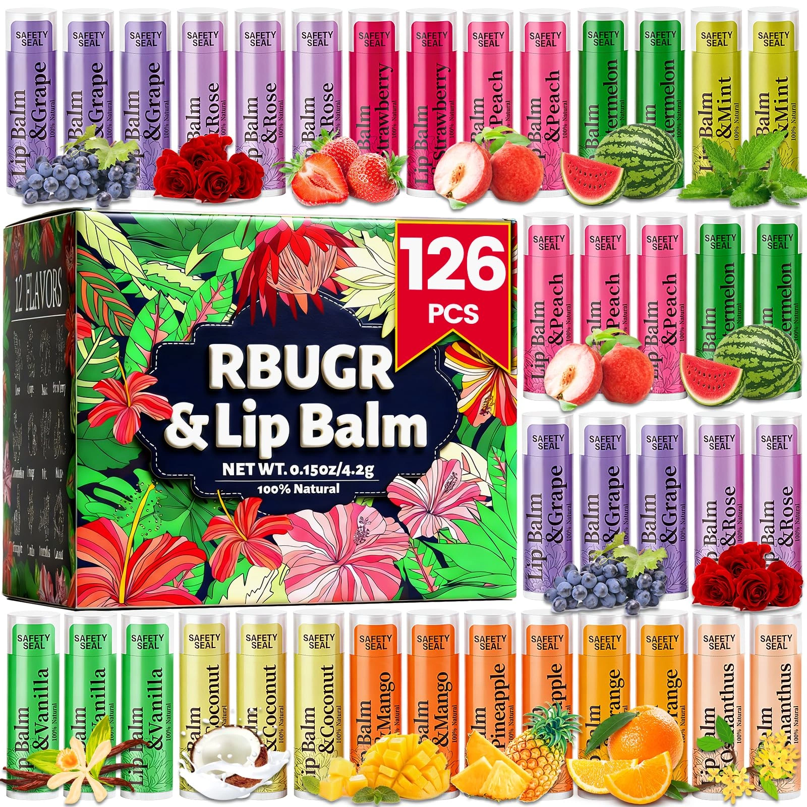 12-Flavor Lip Balm · 126 Pack