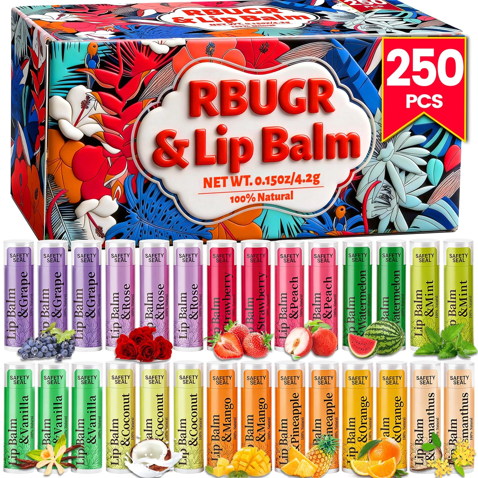 12-Flavor Lip Balm · 250 Pack